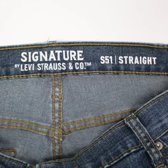 Signature by Levi's Mens 40x32 Straight S51 Denim Jeans - Picture 5 of 7